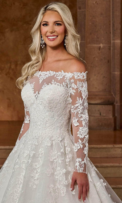 Rachel Allan RB3196 - Long Sleeve Illusion Bridal Gown