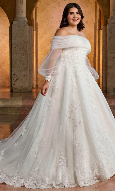 Rachel Allan RB4162 - Beaded Lace Appliqued Bridal Gown