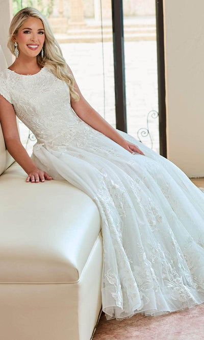 Rachel Allan RB4166 - Scoop Embroidered Bridal Gown