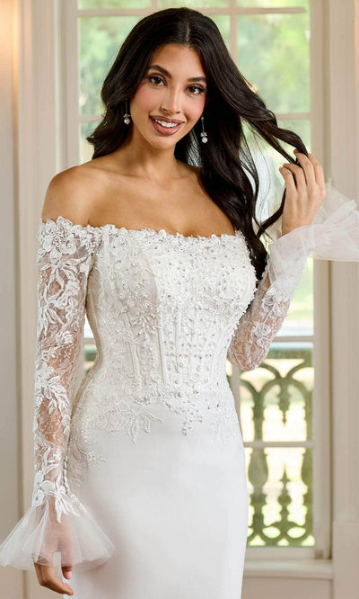 Rachel Allan RB4178 - Off Shoulder Petal Train Bridal Gown