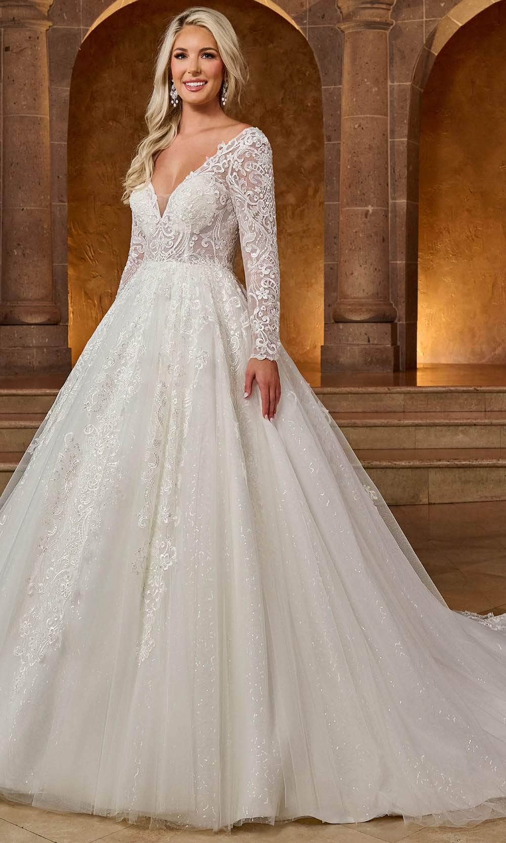 Rachel Allan RB4180 - Sequin Lace Bridal Gown