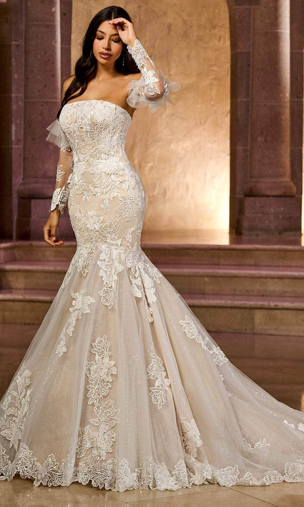 Rachel Allan RB5044 - Embroidered Strapless Gown