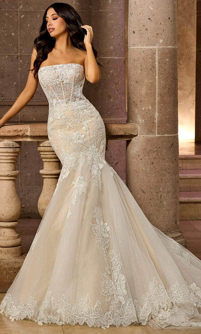 Rachel Allan RB5044 - Embroidered Strapless Gown