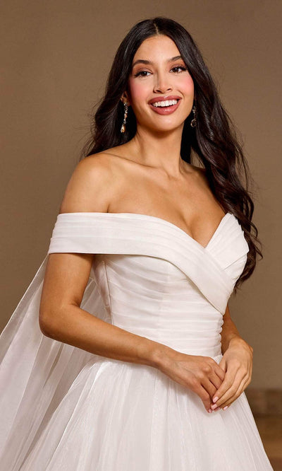 Rachel Allan RB5046 - Off-Shoulder Pleated Detail Bridal Gown