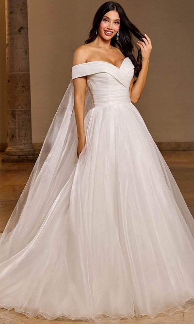 Rachel Allan RB5046 - Off-Shoulder Pleated Detail Bridal Gown