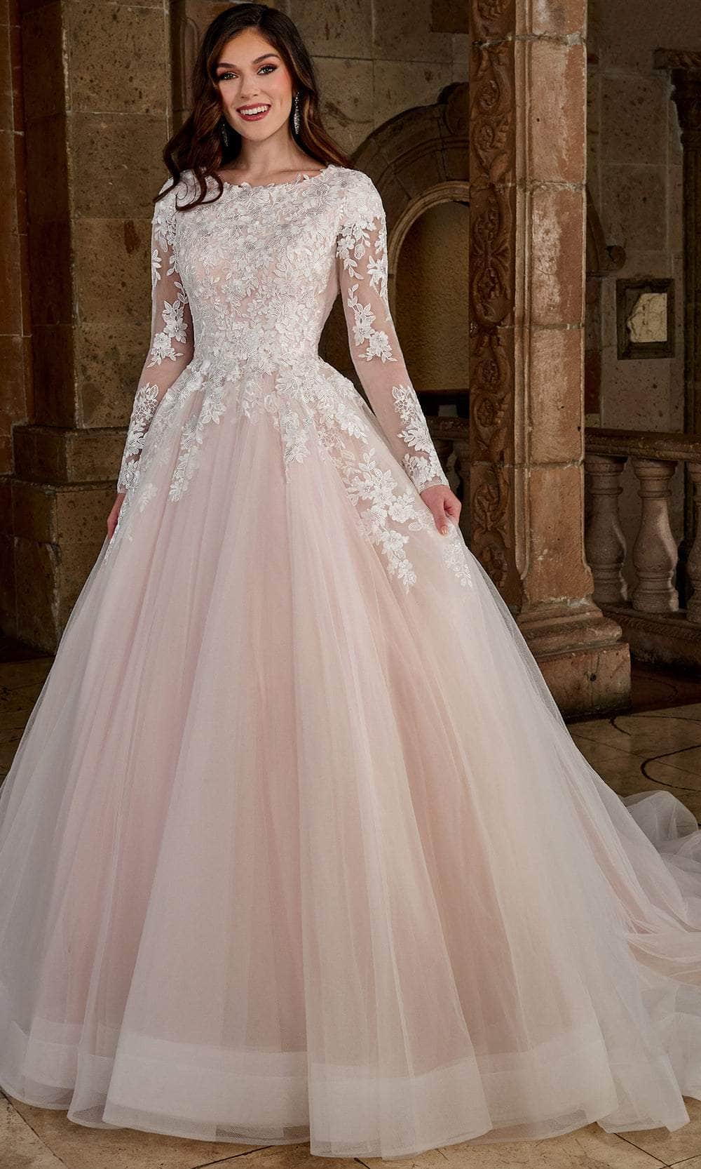 Rachel Allan RB5055 - Bateau Neck Embroidered Gown