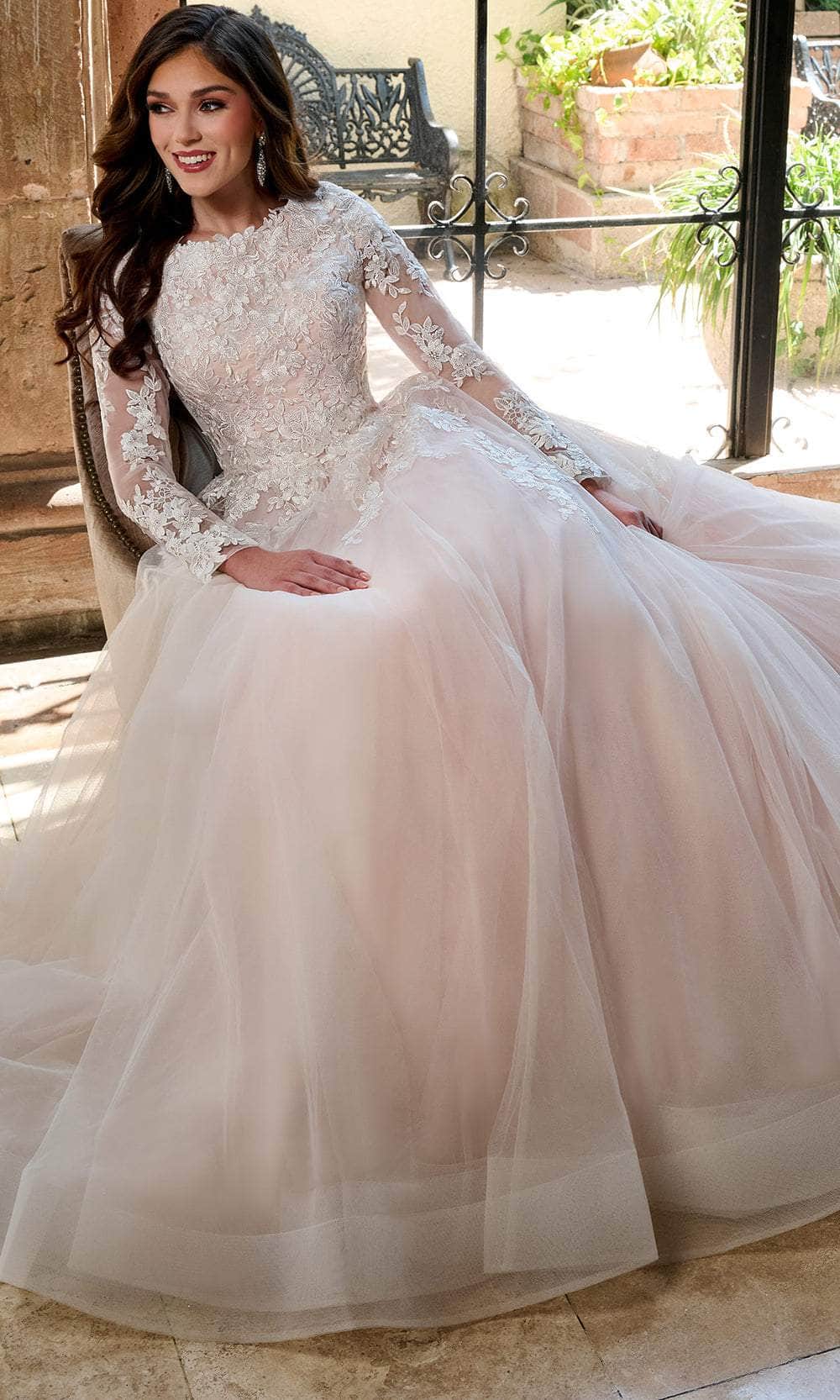 Rachel Allan RB5055 - Bateau Neck Embroidered Gown