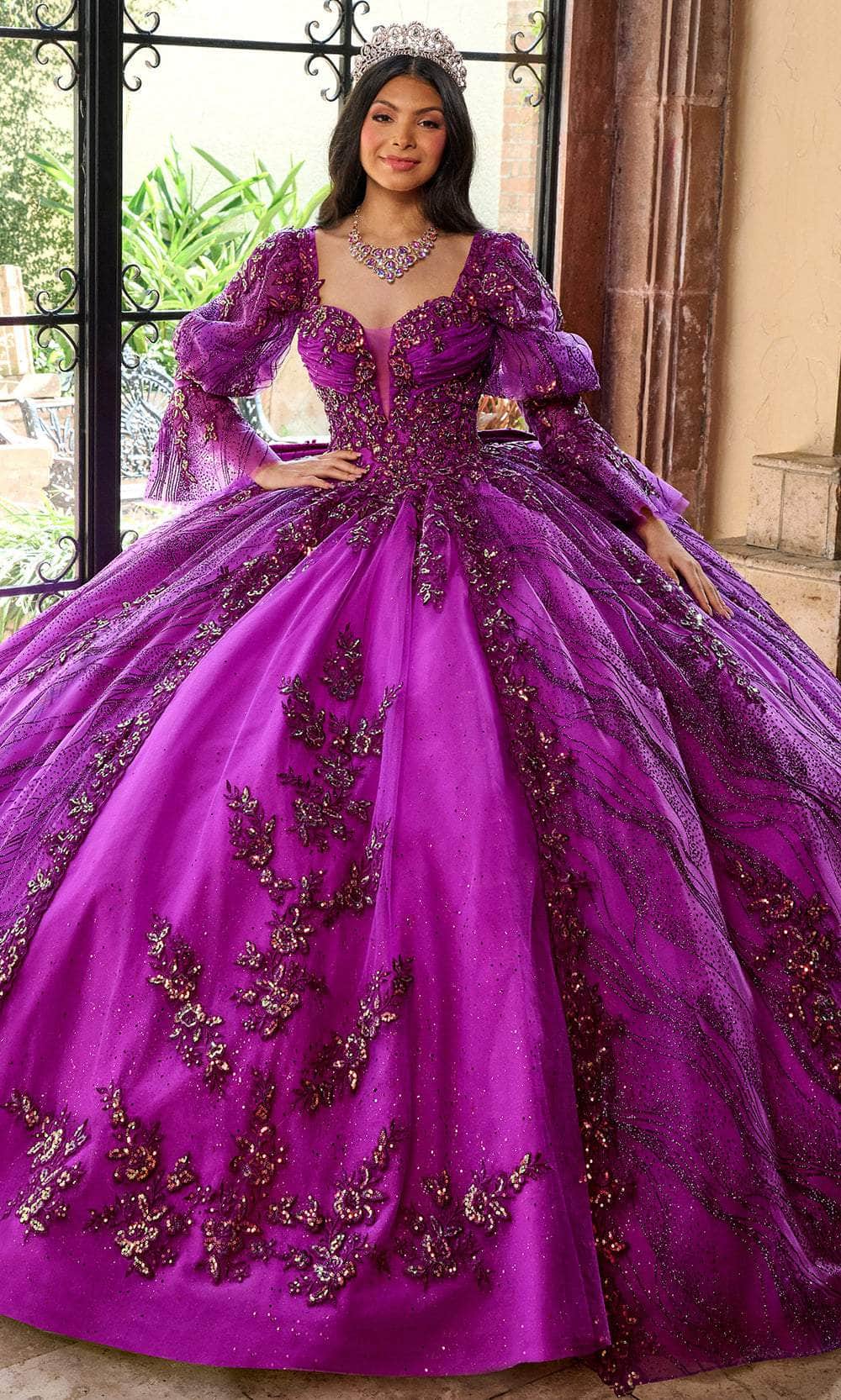 Rachel Allan RQ1135 - Sweetheart Embroidered Ballgown Ball Gowns 0 / Purple