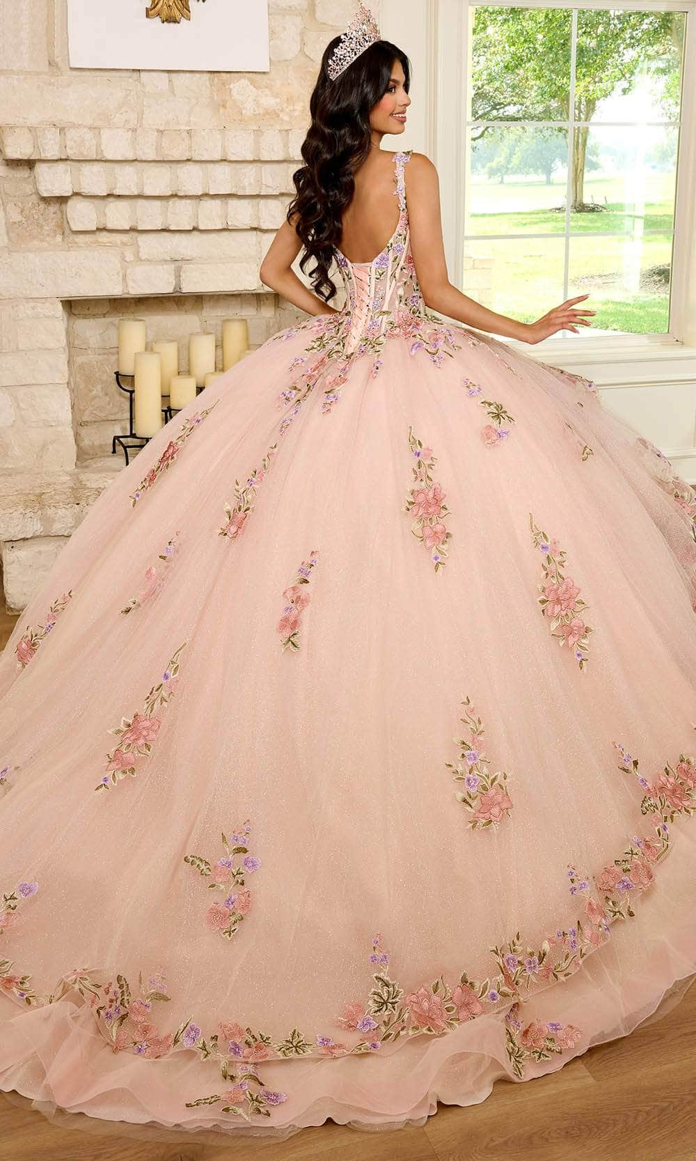 Rachel Allan RQ2182 - Floral Embroidered Sleeveless Ballgown