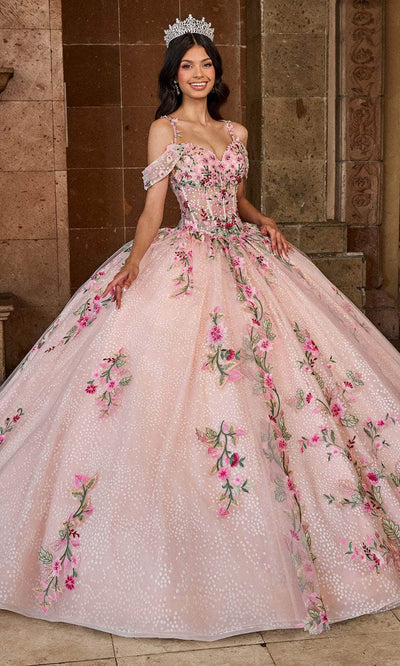 Rachel Allan RQ2185 - Cold Shoulder Embroidered Ballgown