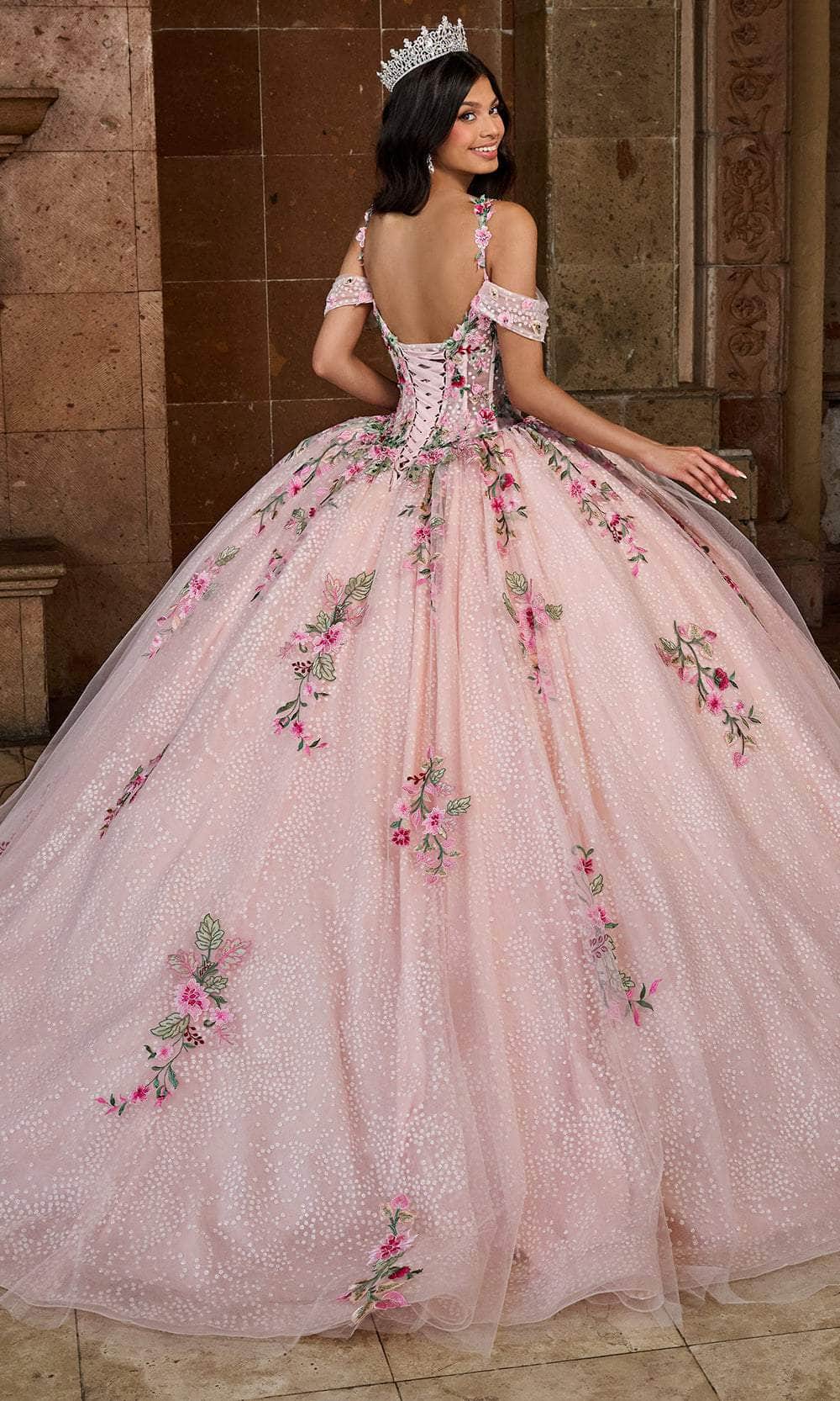Rachel Allan RQ2185 - Cold Shoulder Embroidered Ballgown