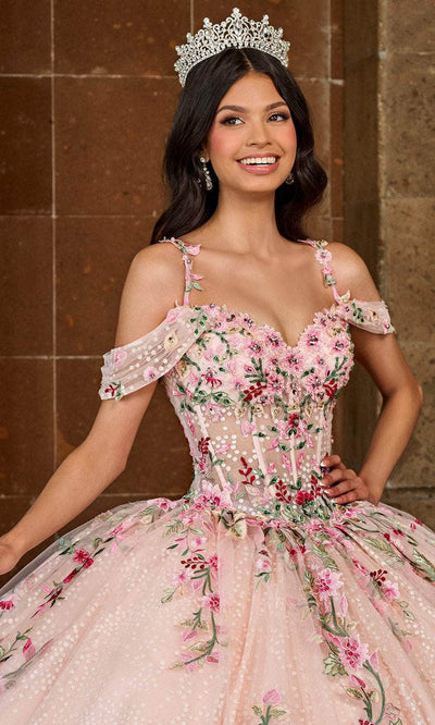 Rachel Allan RQ2185 - Cold Shoulder Embroidered Ballgown