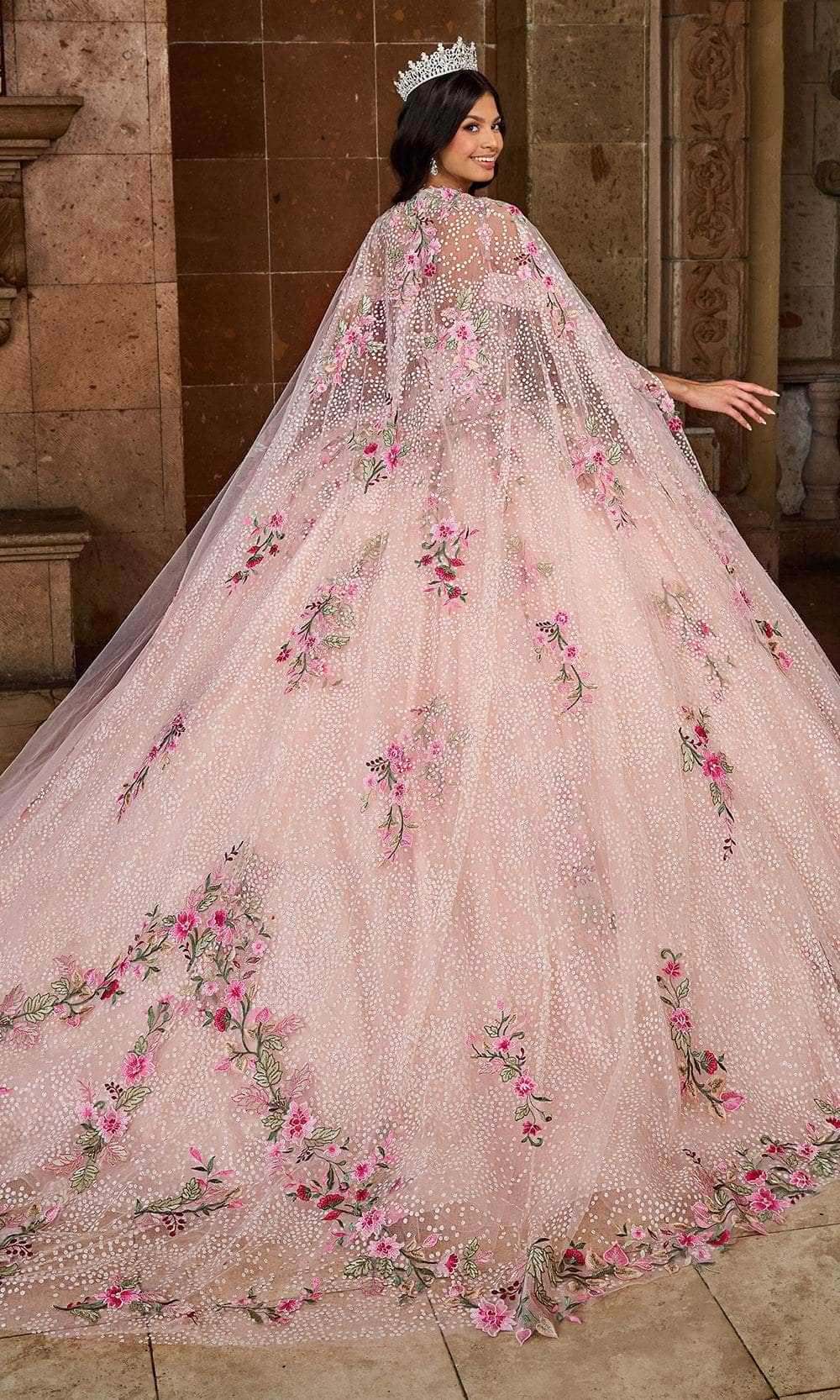 Rachel Allan RQ2185 - Cold Shoulder Embroidered Ballgown