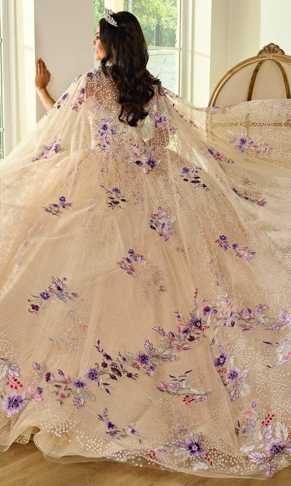 Rachel Allan RQ2185 - Cold Shoulder Embroidered Ballgown