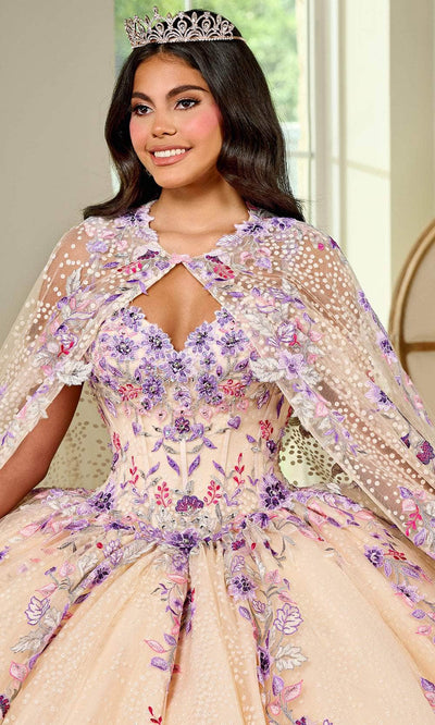 Rachel Allan RQ2185 - Cold Shoulder Embroidered Ballgown