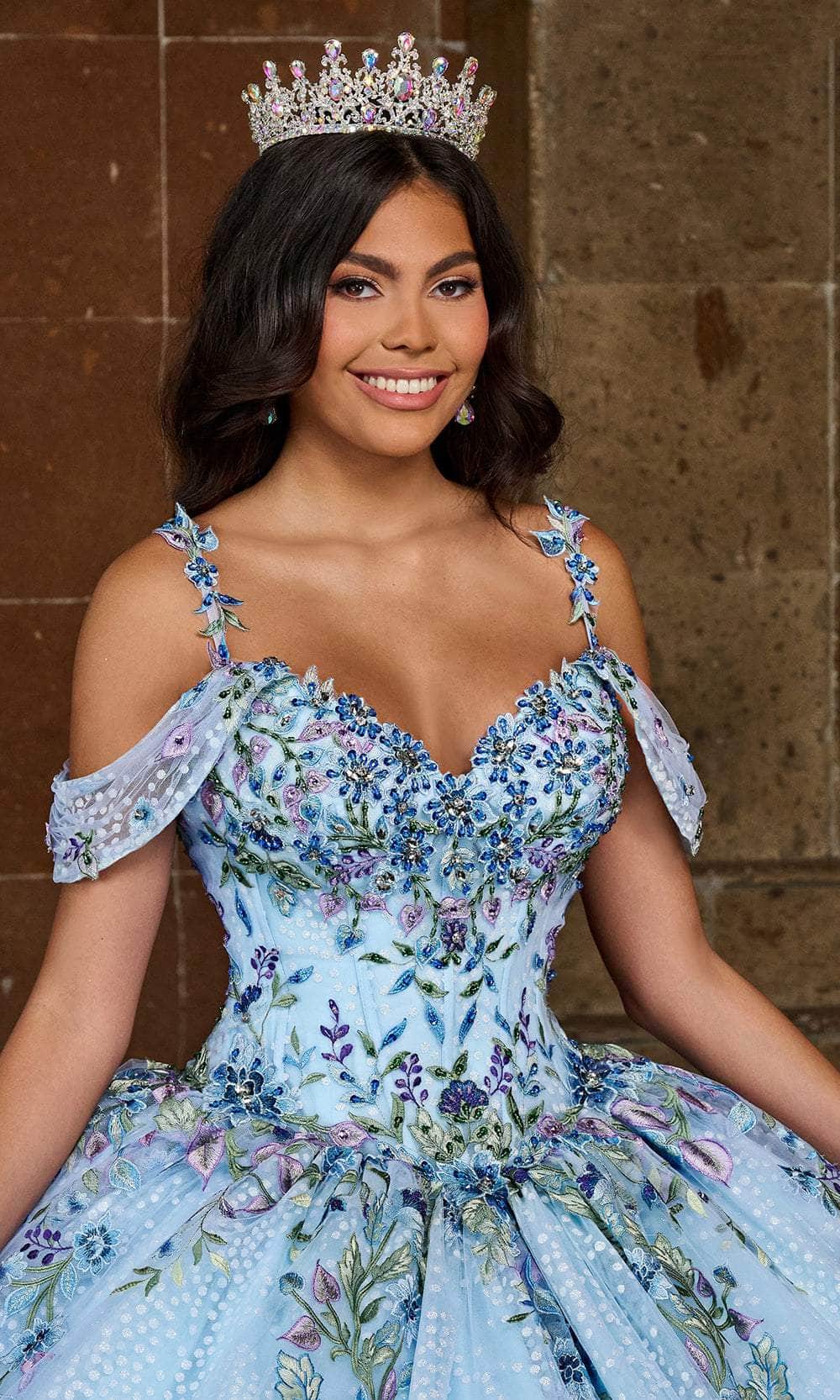 Rachel Allan RQ2185 - Cold Shoulder Embroidered Ballgown