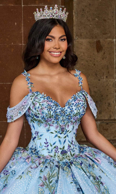 Rachel Allan RQ2185 - Cold Shoulder Embroidered Ballgown