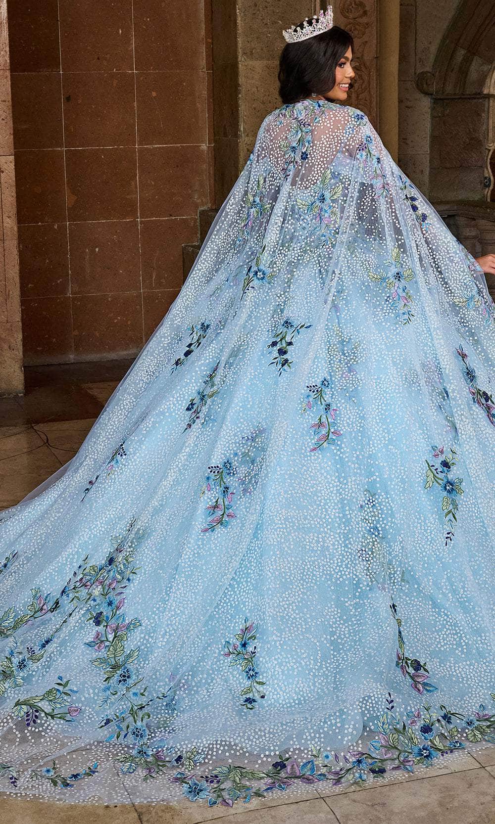 Rachel Allan RQ2185 - Cold Shoulder Embroidered Ballgown