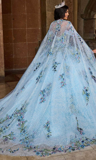 Rachel Allan RQ2185 - Cold Shoulder Embroidered Ballgown