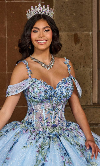 Rachel Allan RQ2185 - Cold Shoulder Embroidered Ballgown