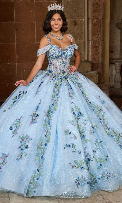 Rachel Allan RQ2185 - Cold Shoulder Embroidered Ballgown