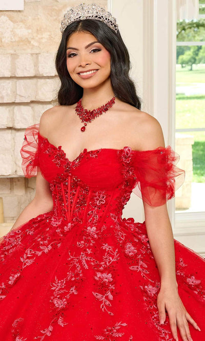 Rachel Allan RQ2188 - Sweetheart Neck Beaded 3D Floral Embellished Ballgown