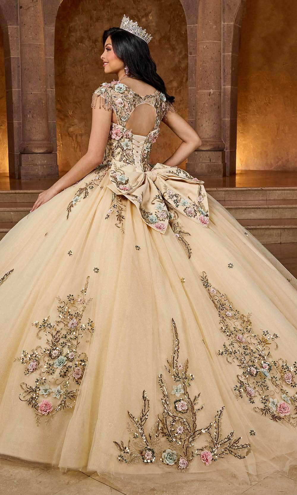 Rachel Allan RQ3126 - 3D Floral Embellished Sweetheart Neck Ballgown