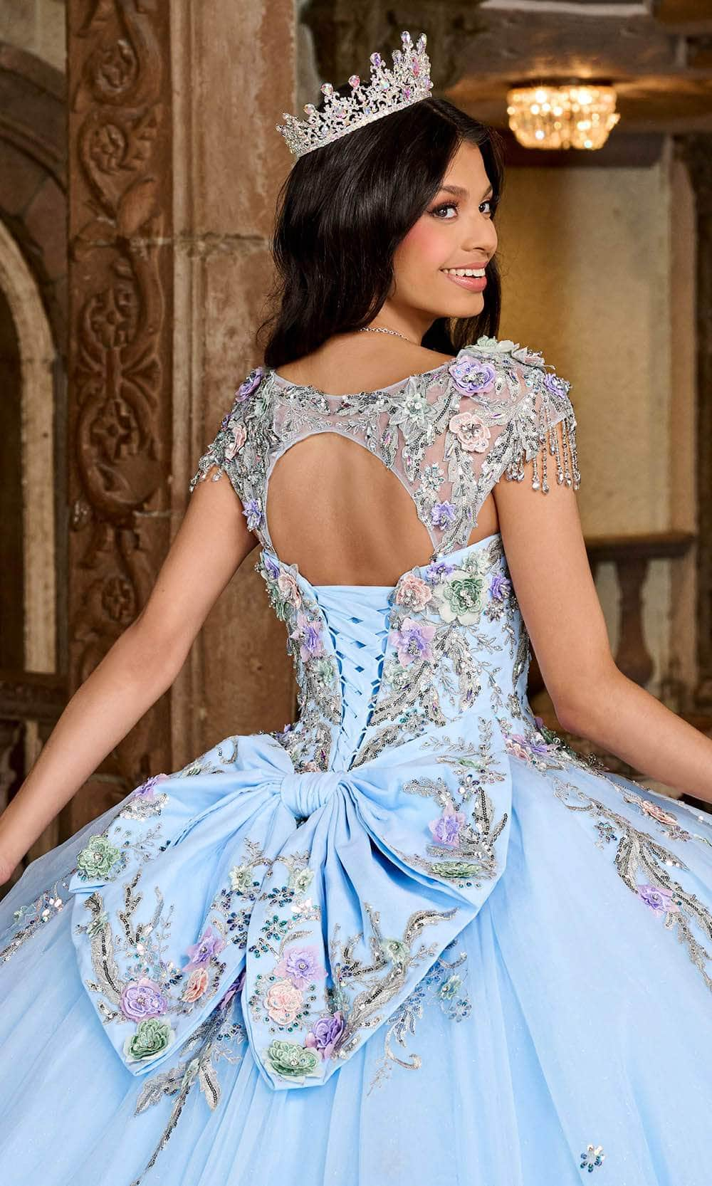 Rachel Allan RQ3126 - 3D Floral Embellished Sweetheart Neck Ballgown