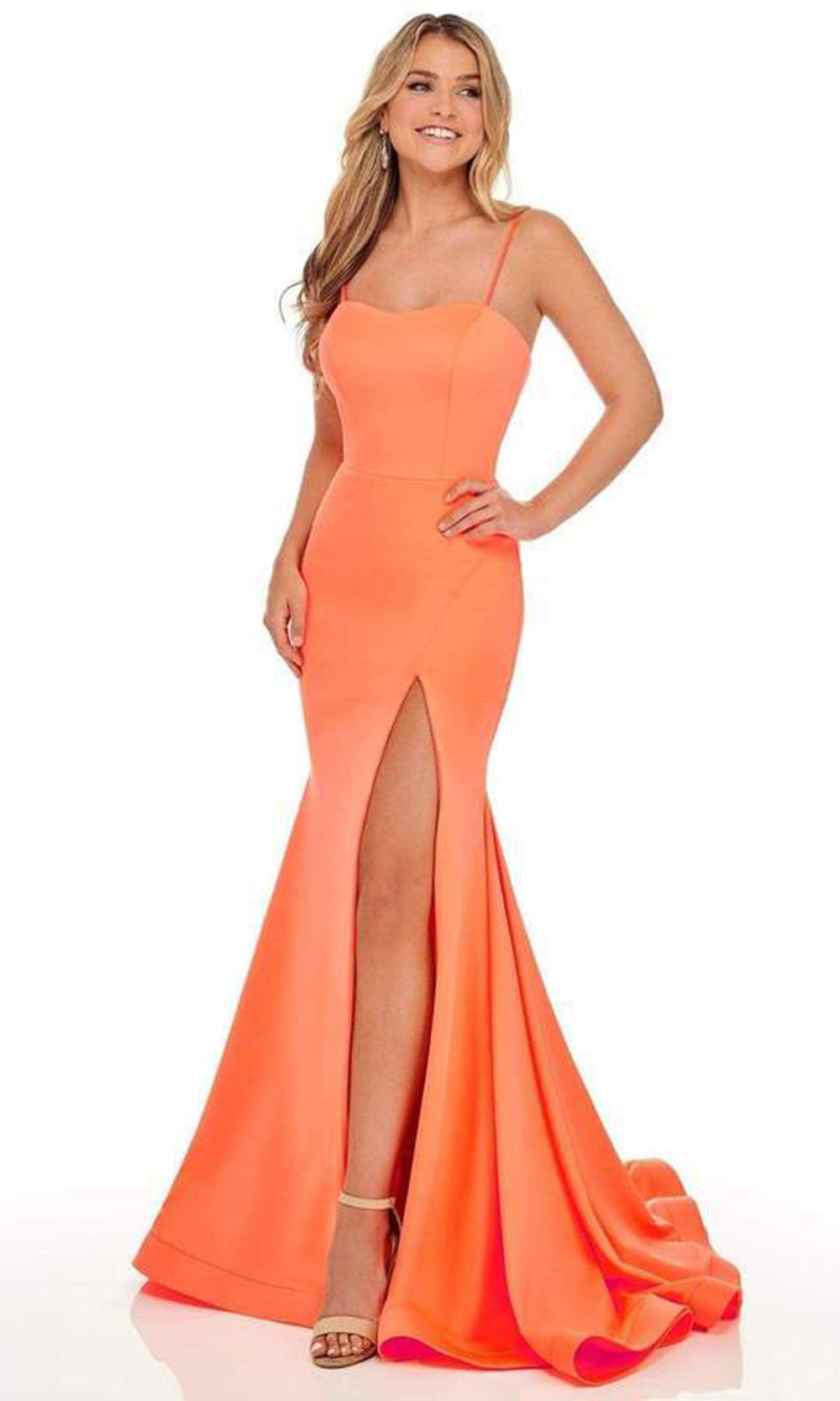 Rachel Allan - Sweetheart Bodice High Slit Mermaid Gown 70028 - 1 pc Tang In Size 2 Available CCSALE 2 / Tang