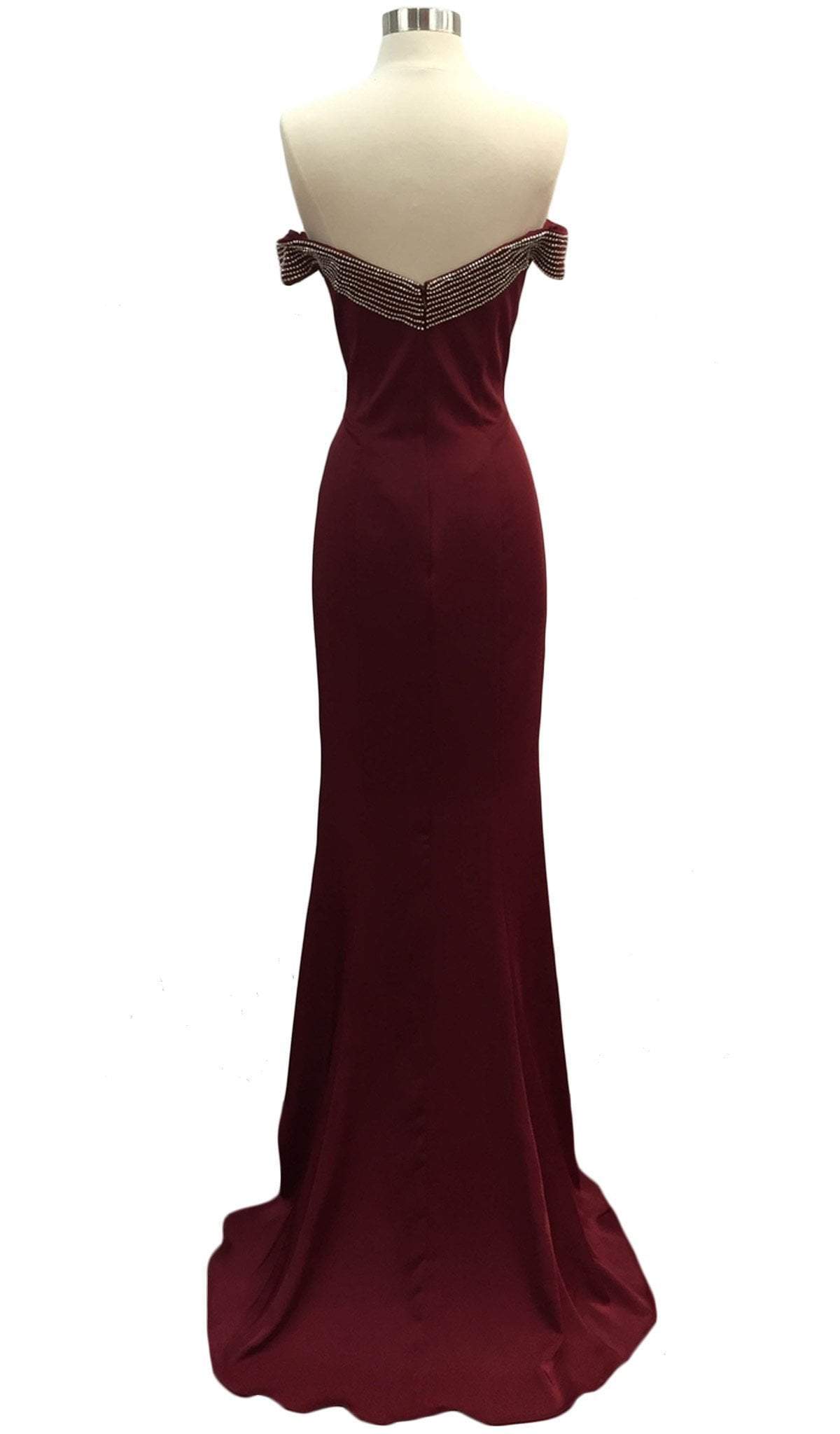 Rhinestone Accented Prom Sheath Dress Dress
