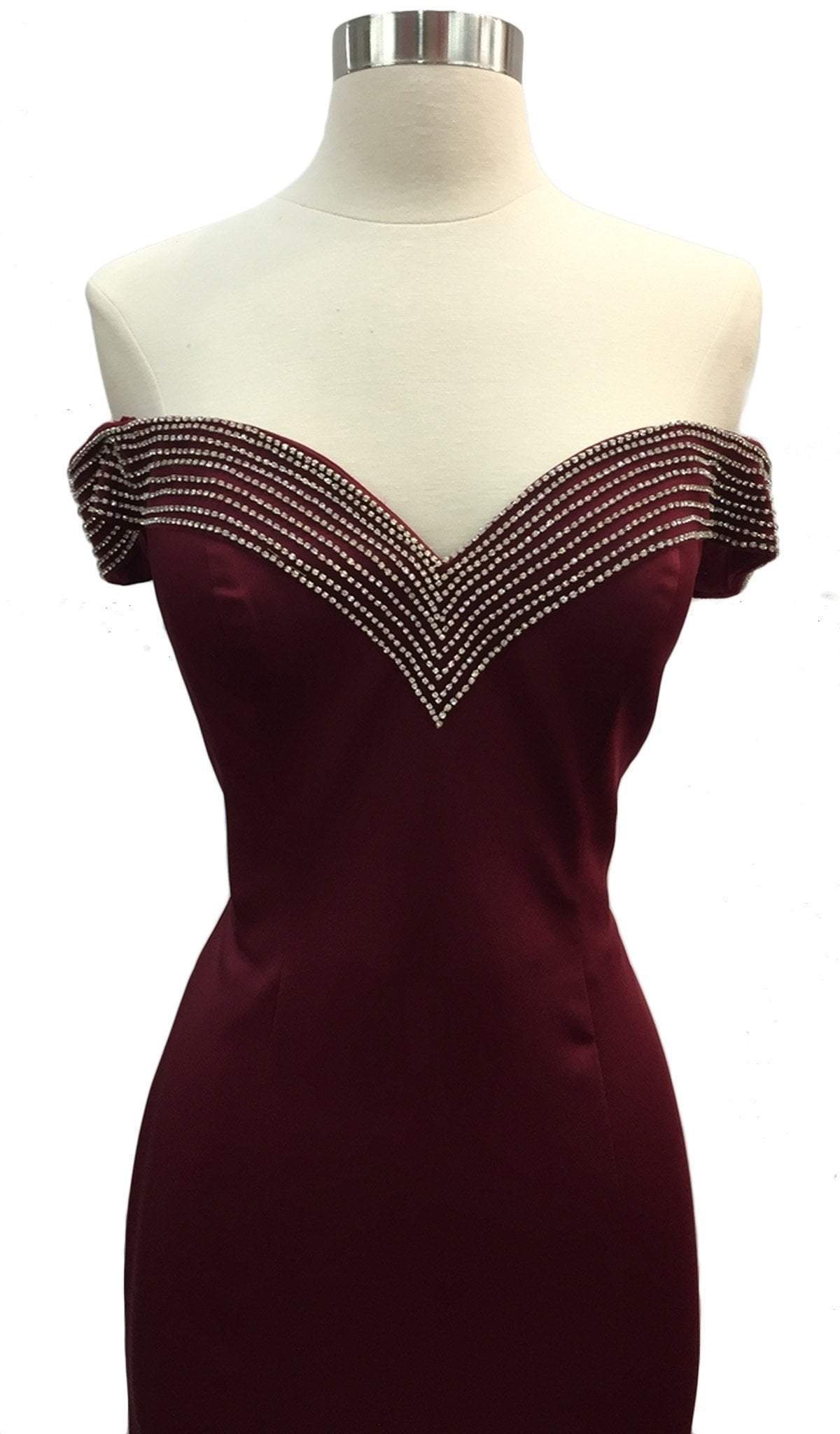 Rhinestone Accented Prom Sheath Dress Dress