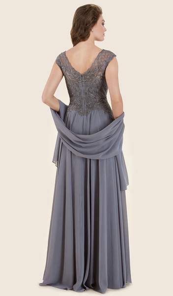 Rina di Montella - Embroidered Fitted A-Line Evening Gown RD2613 - 1 pc Navy In Size 10 Available CCSALE 10 / Navy