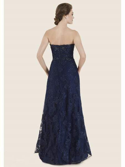 Rina di Montella - RD2627-1 Strapless Lace Sweetheart A-line Gown Special Occasion Dress 18 / Navy