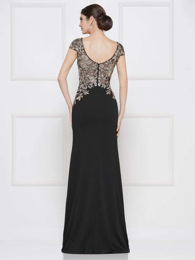 Rina Di Montella - RD2652 Embroidered Vneck Stretch Crepe Sheath Dress Mother of the Bride Dresses