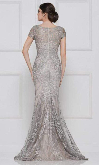 Rina Di Montella - RD2657 Lace Applique Plunging V-neck Trumpet Dress Mother of the Bride Dresses