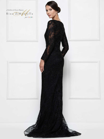 Rina Di Montella - RD2668 Embroidered Long Sleeve Sheath Dress Mother of the Bride Dresses