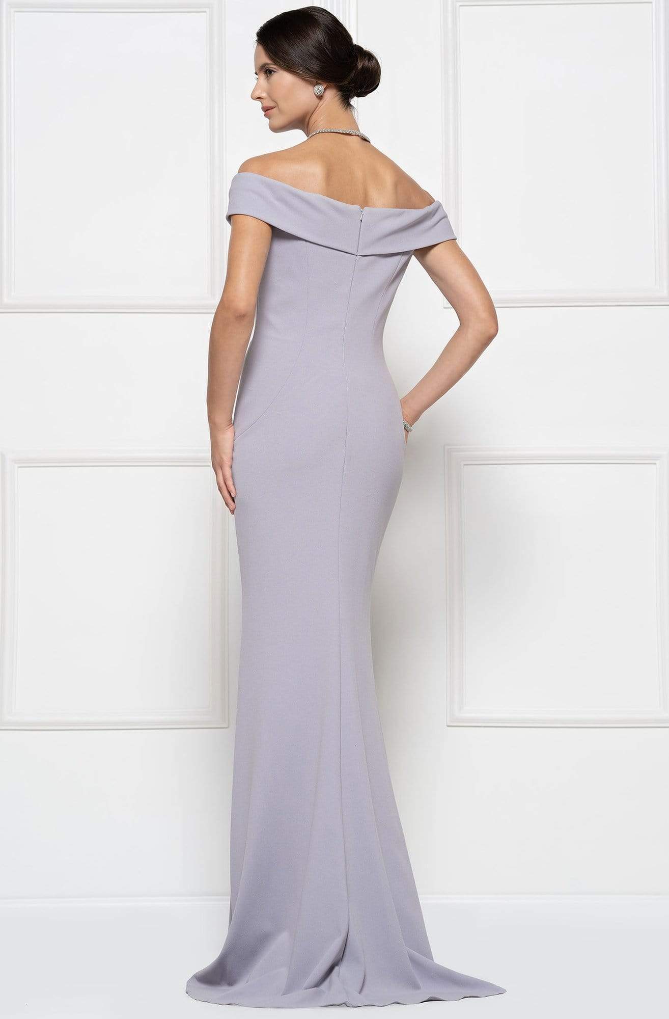 Rina Di Montella - RD2690 Embellished Off-Shoulder Sheath Dress Evening Dresses