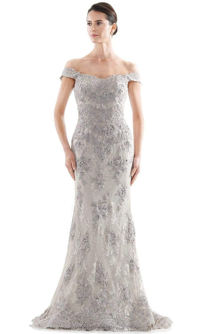 Rina Di Montella - RD2711 Off Shoulder Beaded Lace Mermaid Gown Mother of the Bride Dresses 4 / Taupe