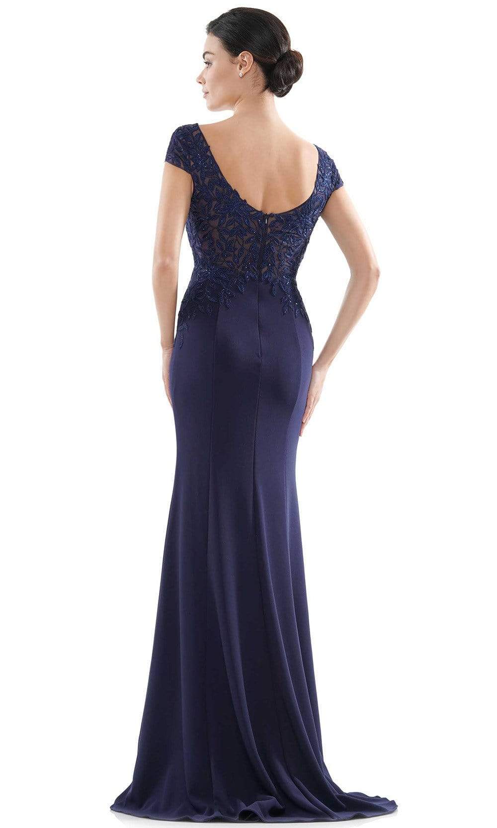 Rina Di Montella - RD2718 V-Neck Embroidered Faille Column Dress Mother of the Bride Dresses
