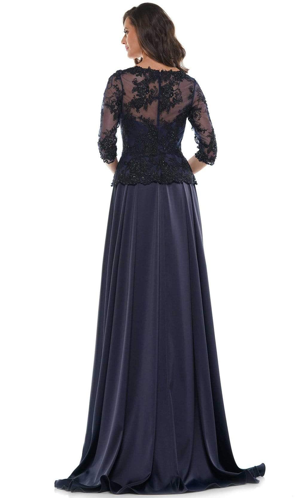 Rina Di Montella - RD2720 Semi-Sheer Embroidered Bodice Satin Gown Mother of the Bride Dresses