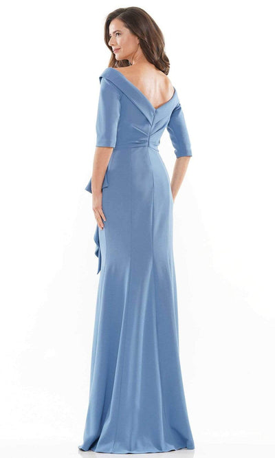 Rina Di Montella - RD2733 Quarter Sleeve Brooch Drape Gown Mother of the Bride Dresses
