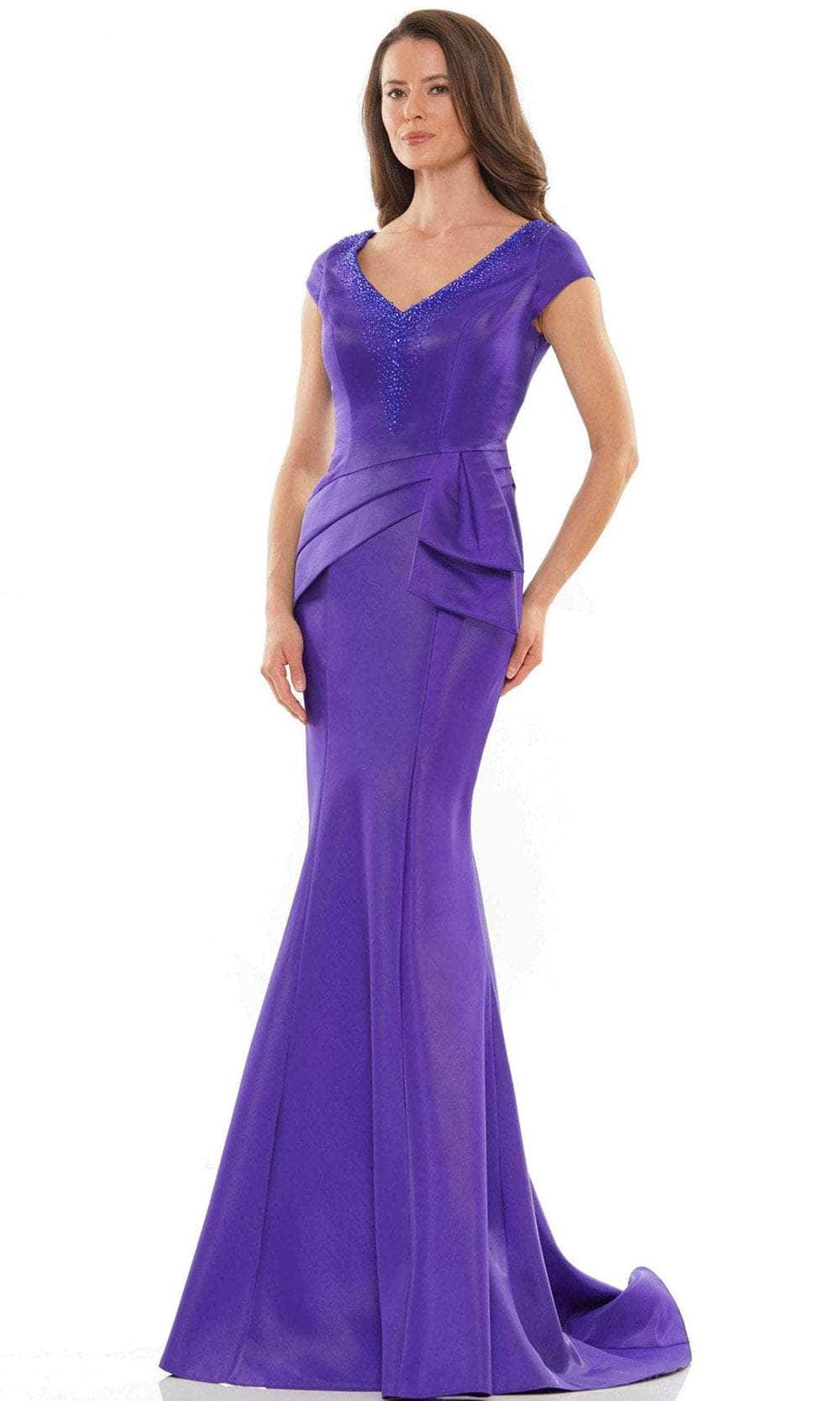 Rina Di Montella RD2752 - Bow Peplum Evening Dress Special Occasion Dress 4 / Amethyst
