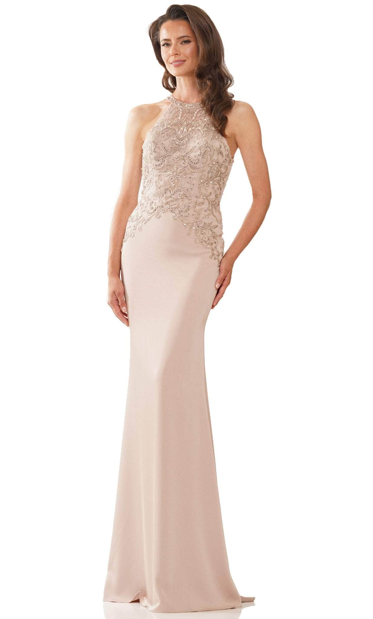 Rina di Montella RD2755 - Sleeveless Halter Neck Evening Dress Special Occasion Dress 4 / Champagne