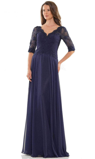 Rina Di Montella RD2760 - Embroidered A-Line Formal Dress Special Occasion Dress 6 / Navy