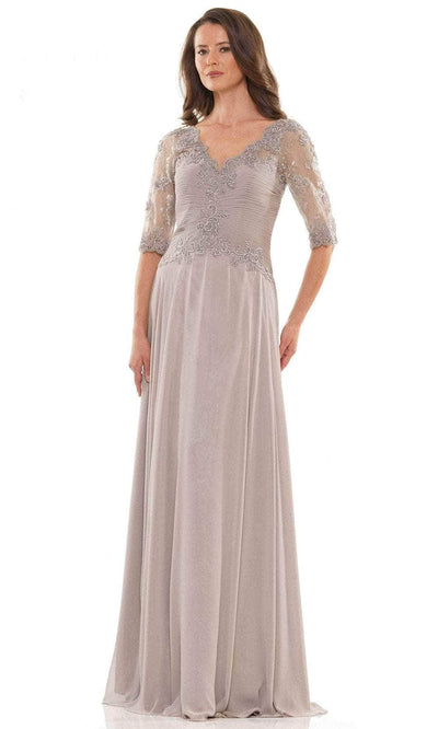 Rina Di Montella RD2760 - Embroidered A-Line Formal Dress Special Occasion Dress 6 / Taupe