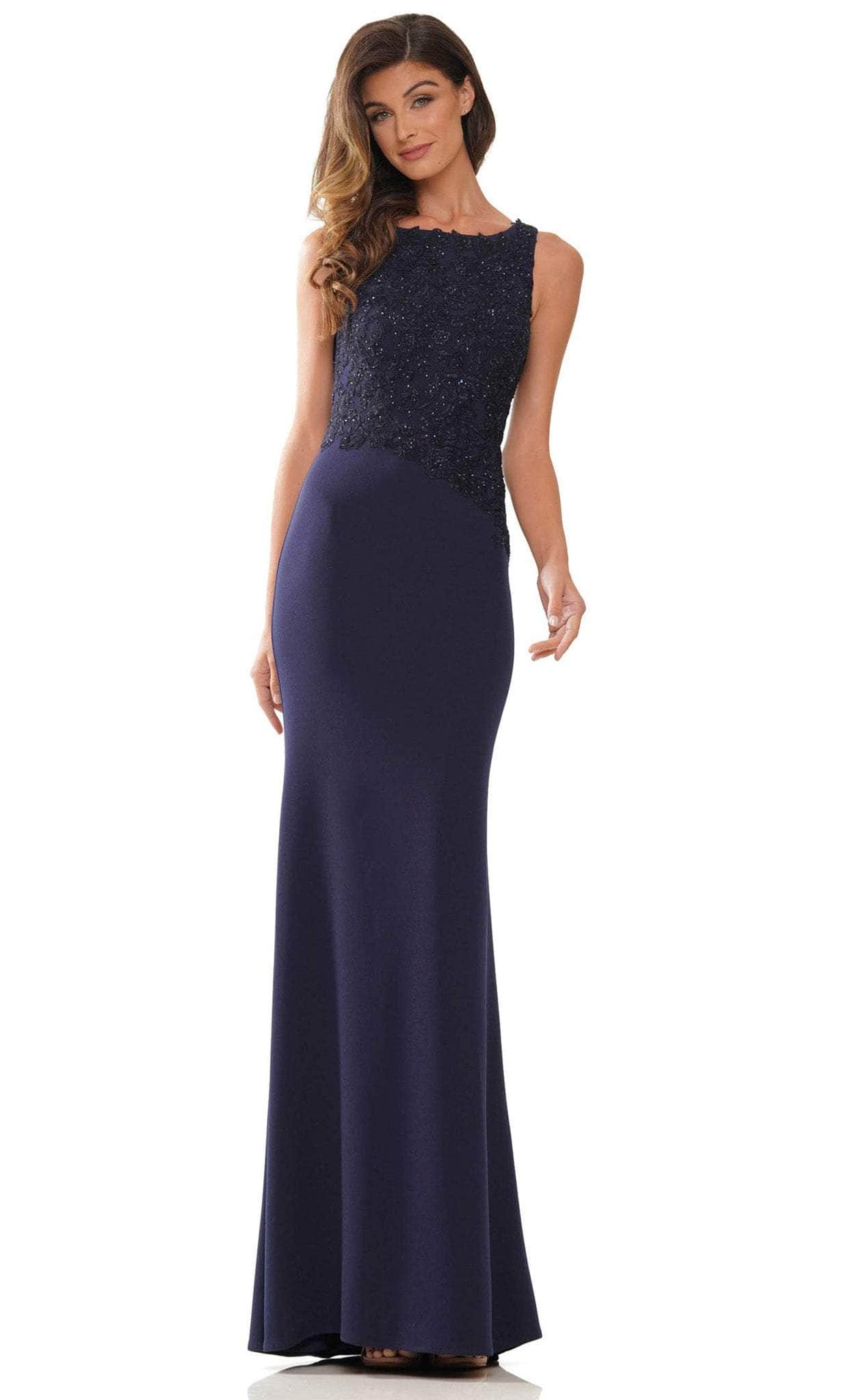 Rina di Montella RD2765 - Sleeveless Formal Fitted Gown Special Occasion Dress 4 / Navy