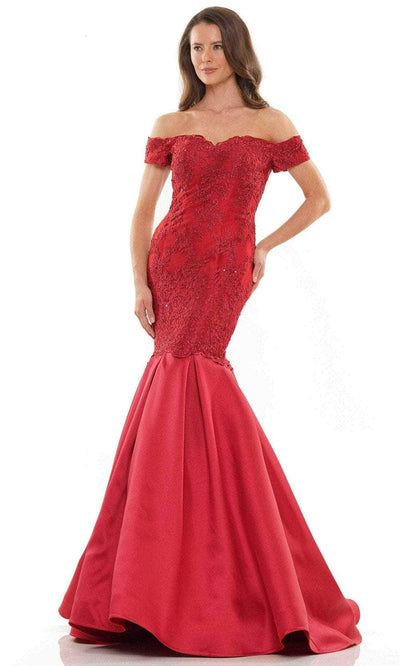 Rina Di Montella RD2783 - Scalloped Lace Evening Dress Special Occasion Dress 4 / Burgundy