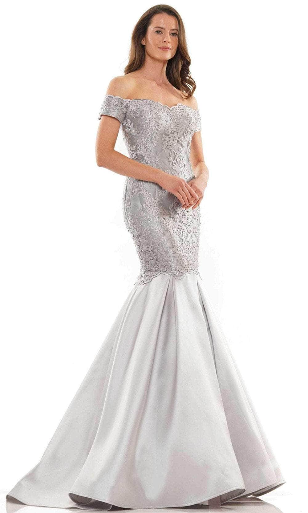 Rina Di Montella RD2783 - Scalloped Lace Evening Dress Special Occasion Dress 4 / Grey