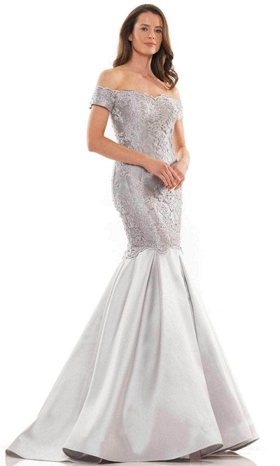 Rina Di Montella RD2783 - Scalloped Lace Evening Dress Special Occasion Dress 4 / Grey