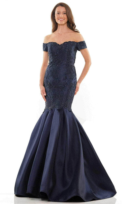 Rina Di Montella RD2783 - Scalloped Lace Evening Dress Special Occasion Dress 4 / Navy